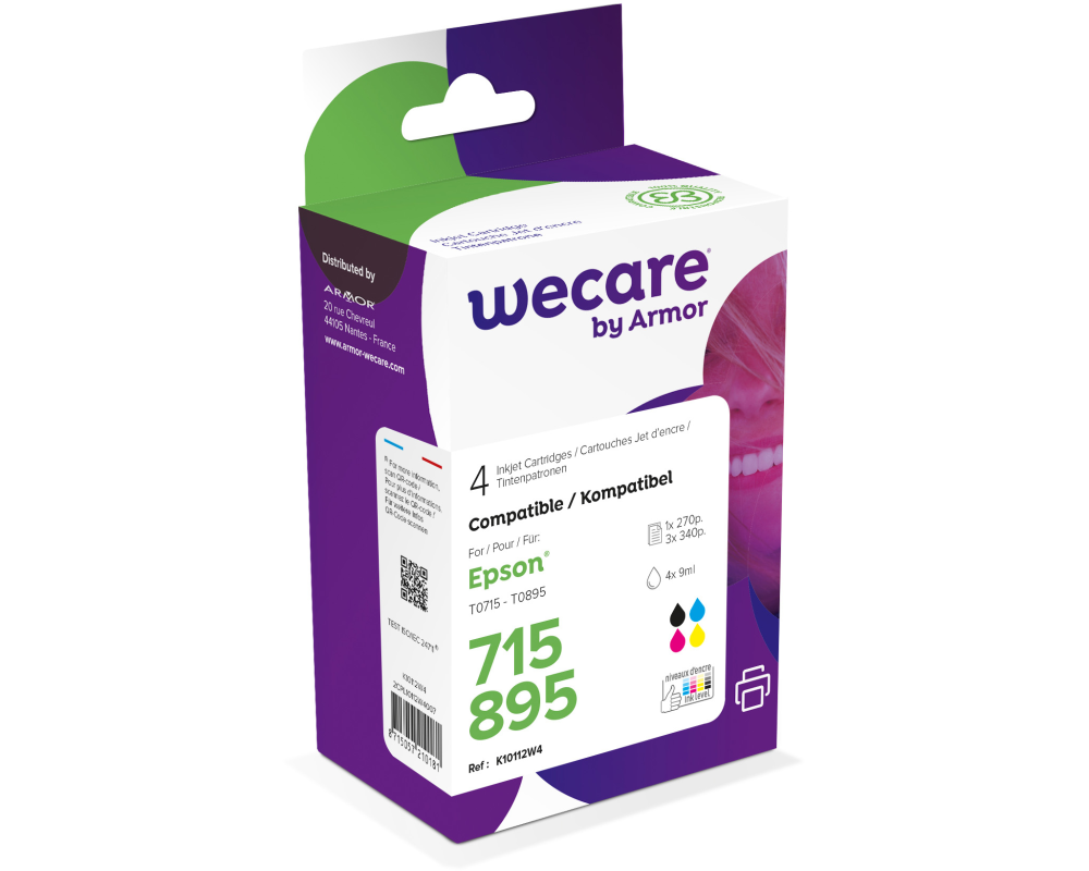 WECARE Multipack rebuilt CMYBK T071540WE z.Epson Stylus DX4000 4x9ml