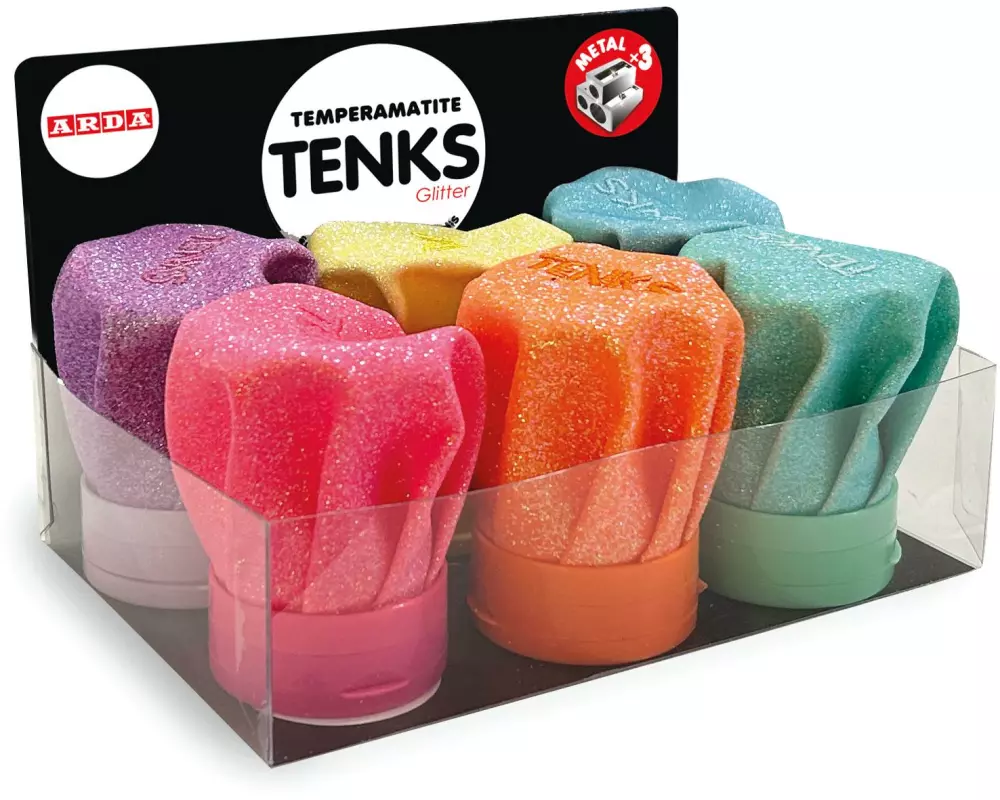 Arda Dreifachspitzer TENKS Glitter, assortiert, 1 Stück