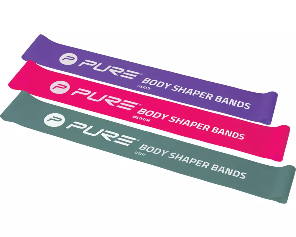 FTM Fitnessband 3er-Set, leicht bis stark, Lila/Rosa/Grau