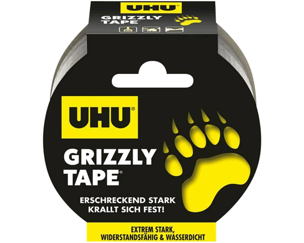 UHU Klebeband Grizzly Tape 10 m, Grau