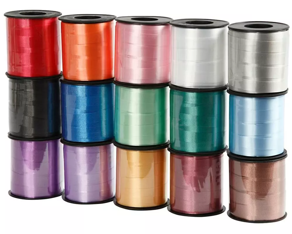 Creativ Company Kräuselband 10 mm, Sortierte Farben, 15 Stück