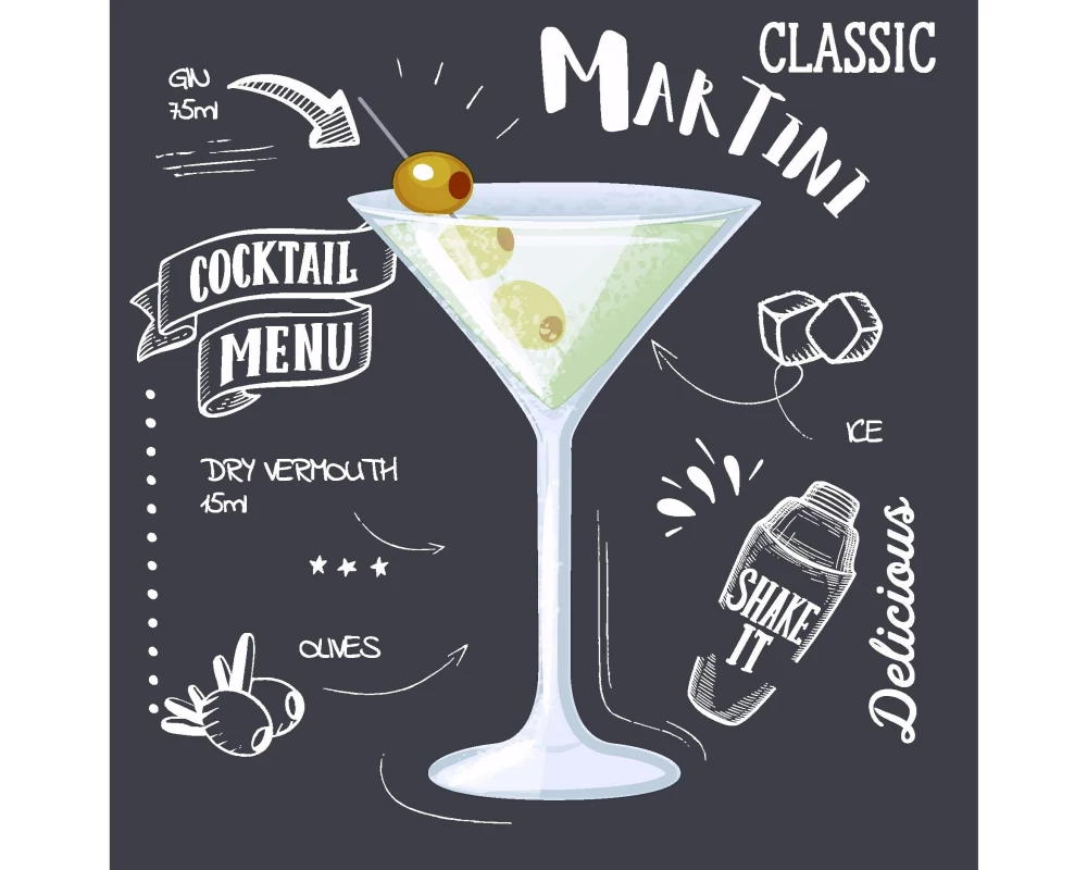 Paper + Design Papierservietten Martini Black 24 cm x 24 cm, 20 Stück