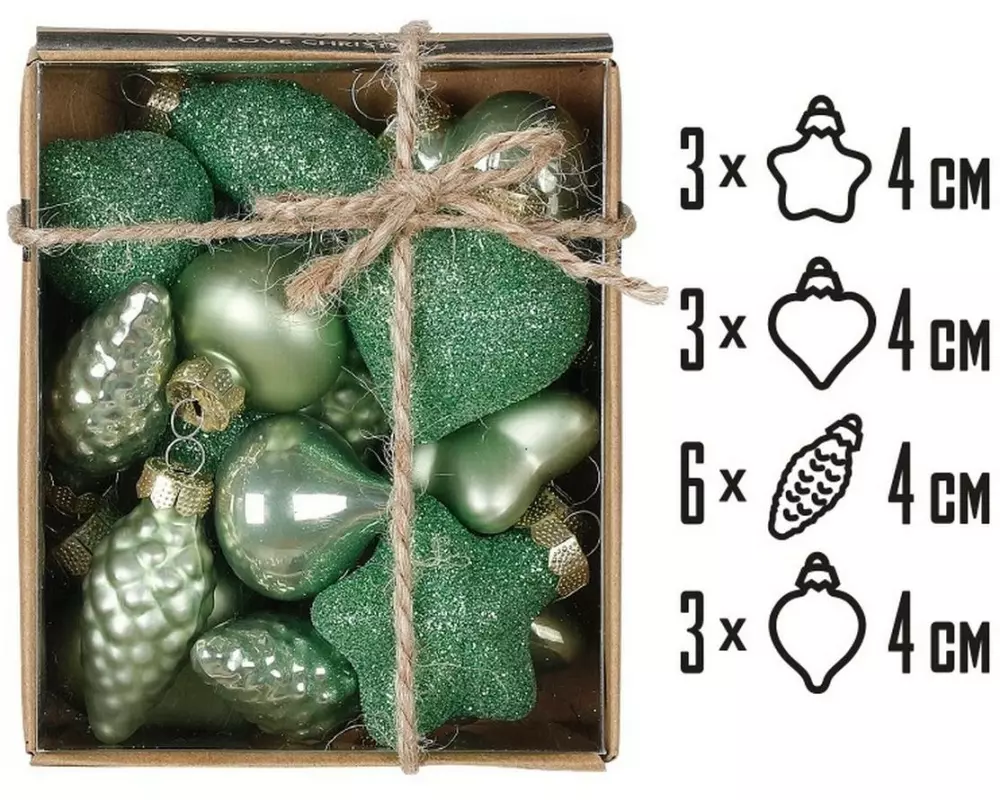Holly & Jolly Weihnachtskugel Mini Mild Sage Ø 2-3 cm