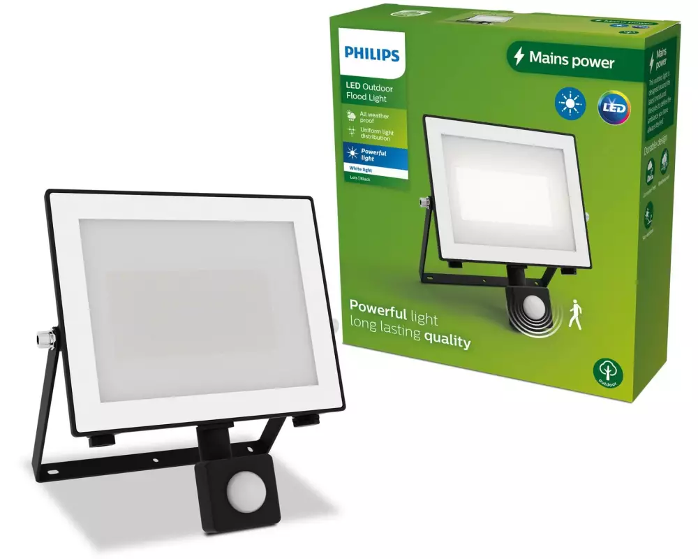 Philips Lois Flutlicht 50W 3000K IR IP65 schwarz 50 W