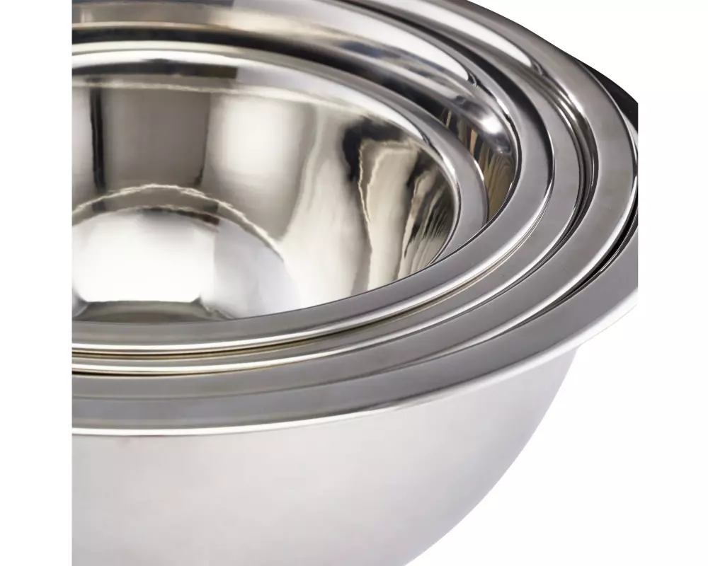 relaxdays Rührschüssel 3 l, Silber
