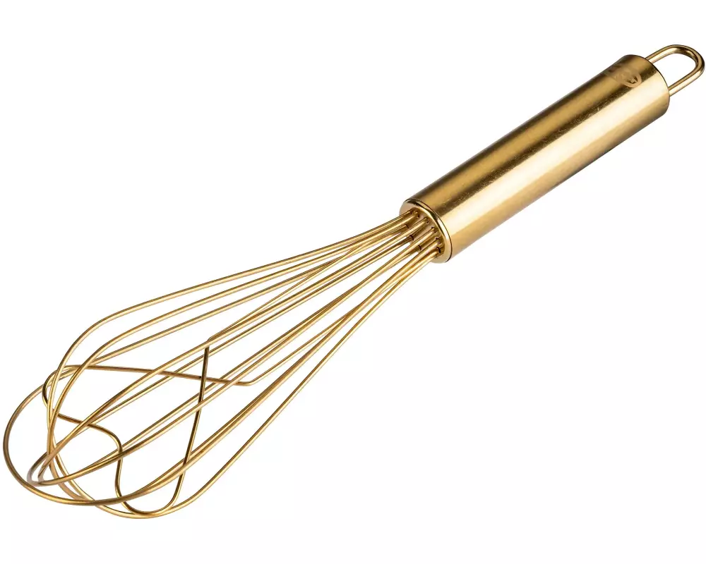 Dr.Oetker Schneebesen Edelstahl mattgold Herzform 23 cm