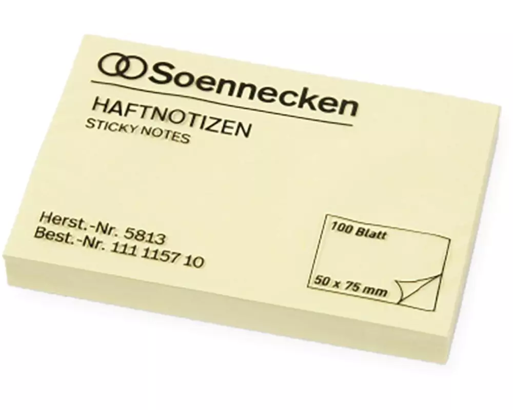 Soennecken Notizzettel 7.5 x 5 cm, 12 Stück à 100 Blätter, Gelb