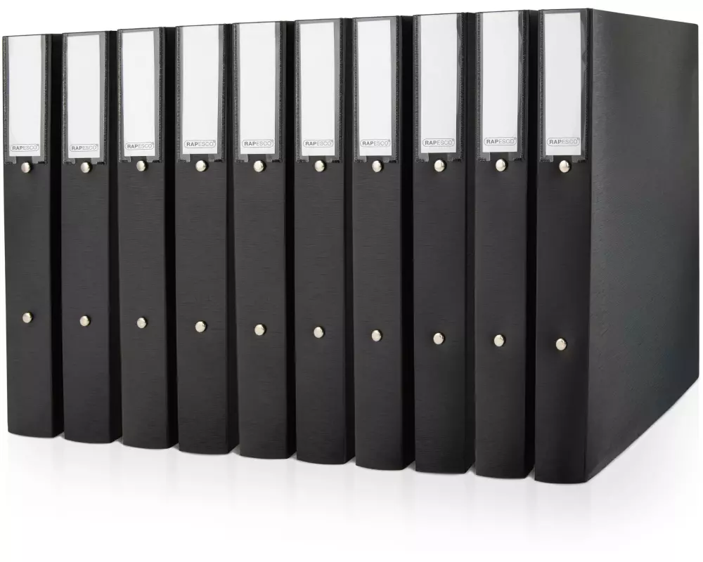 Rapesco Ordner Eco GRS 40.5 cm, 10 Stück, Schwarz