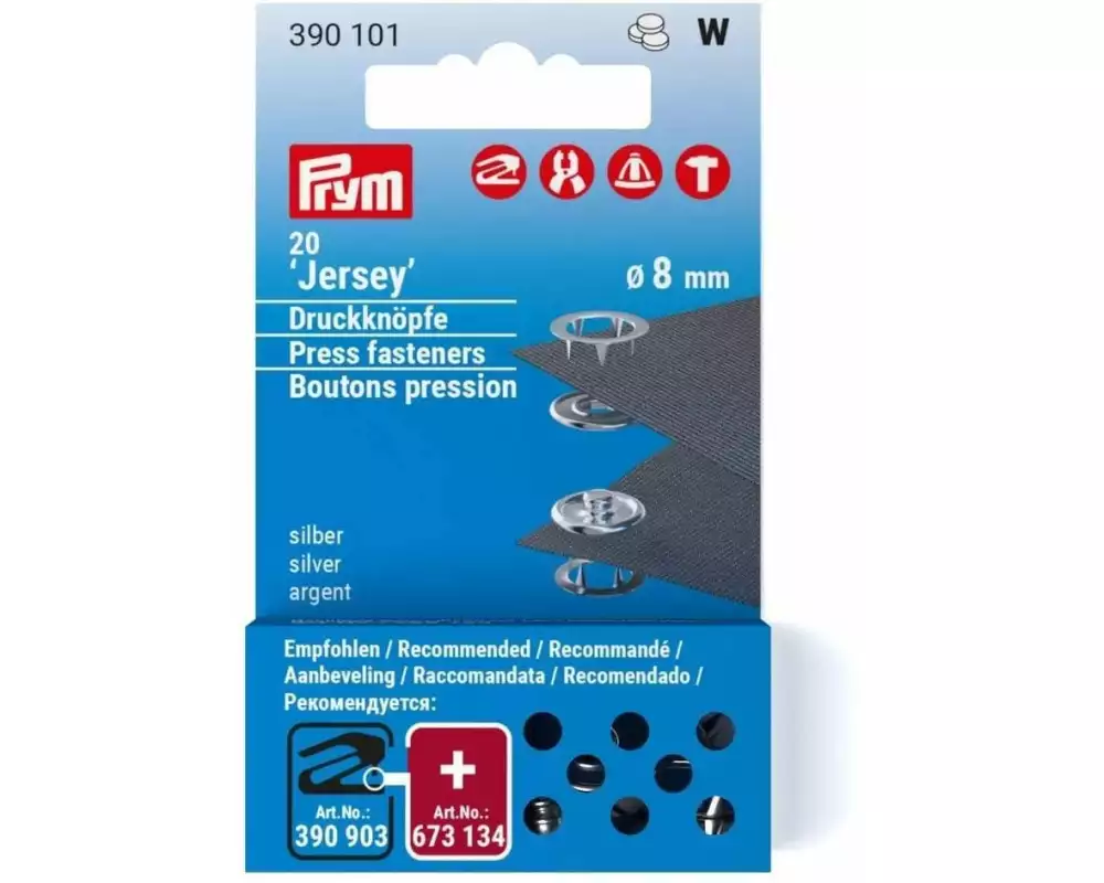 Prym Knopf Jersey 20 Stück, Silber