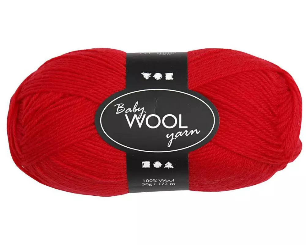 Creativ Company Wolle Babygarn Merino 50 g 14/4 Rot