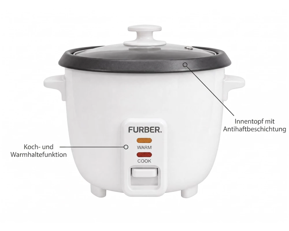 FURBER Reiskocher REN 0.6 l, Weiss