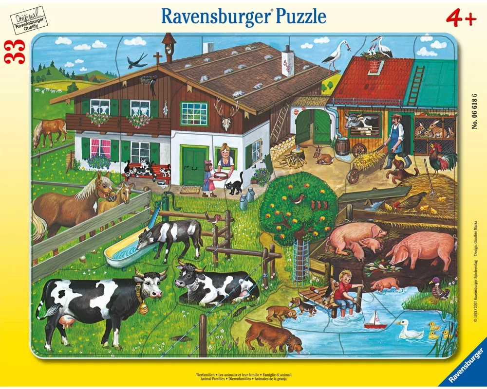 Kinderpuzzle 33 Teile - Tierfamilien