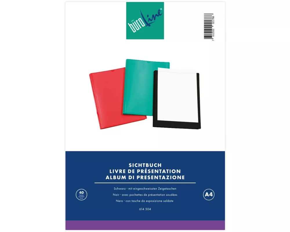 Büroline Sichtbuch A4, 40 Taschen Schwarz