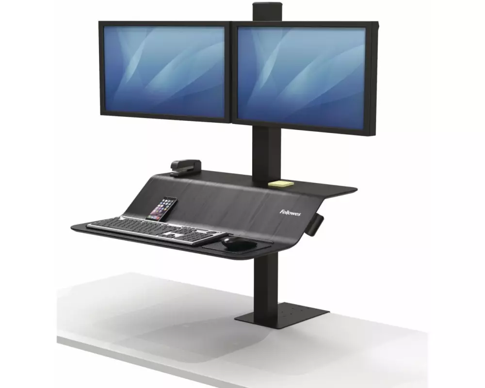 Fellowes Tischhalterung Workstation Lotus VE Schwarz, 2 Monit.