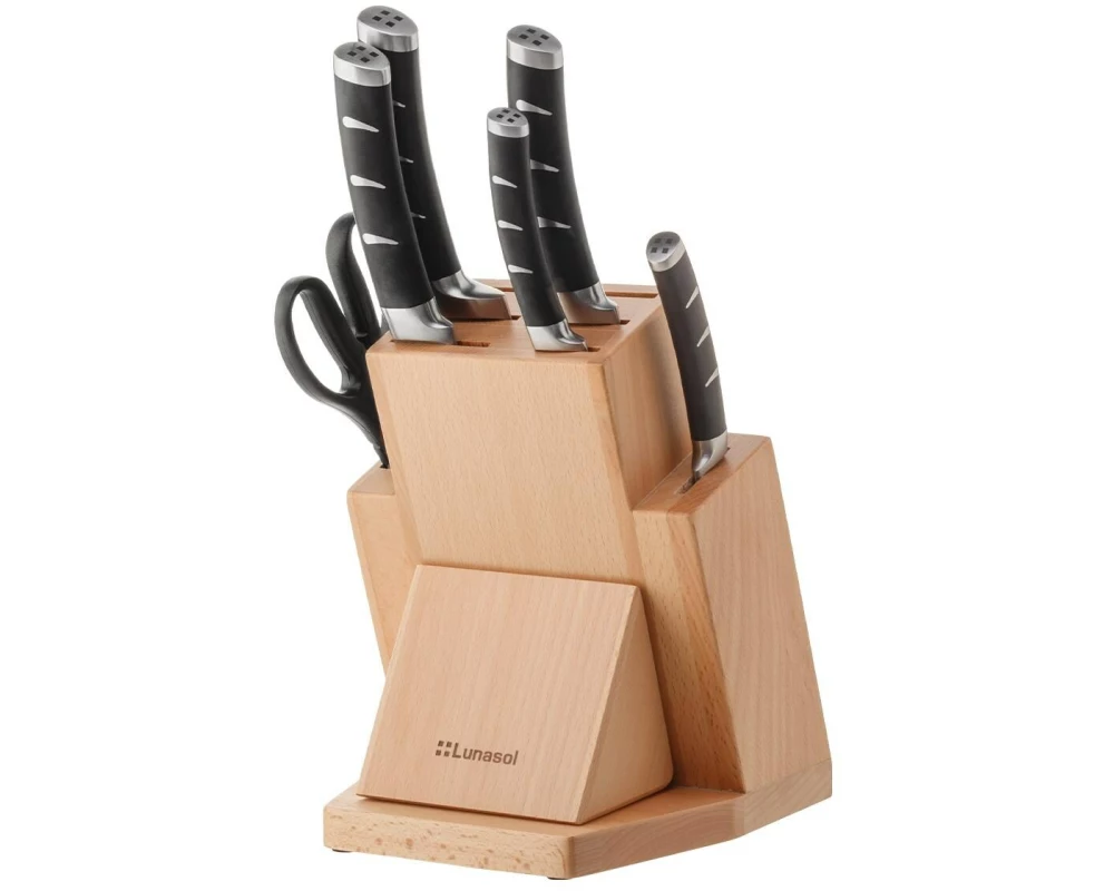 Lunasol Flow Kitchen Messerblock 7-tlg. Braun