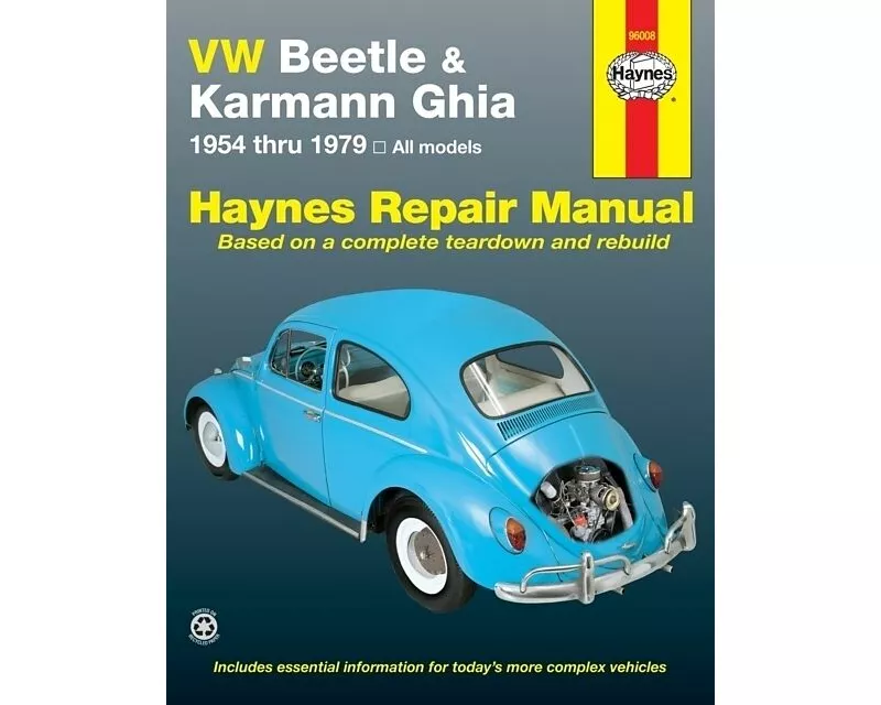 Volkswagen VW Beetle & Karmann Ghia (1954-1979) Haynes Repair Manual (USA)