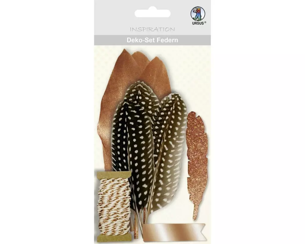 URSUS Federn Deko-Set 11 Stück, Kupfer; Braun