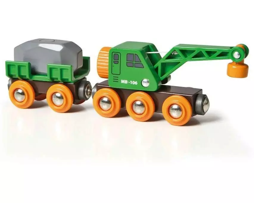 BRIO Kranwagen mit Anhänger und Fracht
