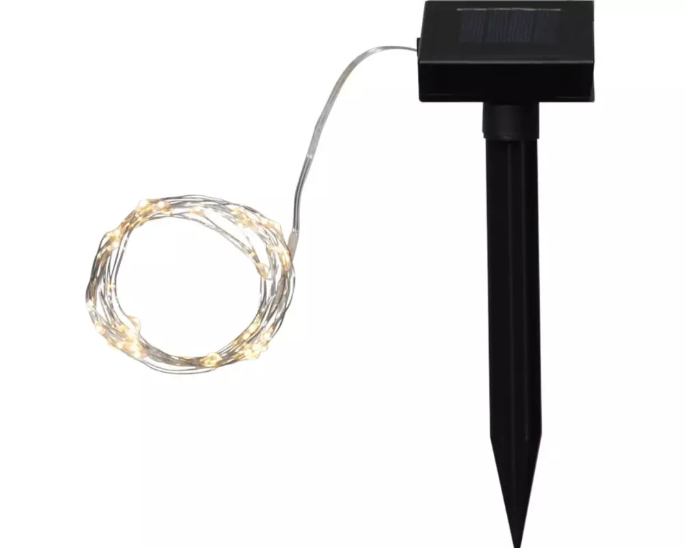 Star Trading Lichterkette Solar Dew Drop 500 cm, Silber