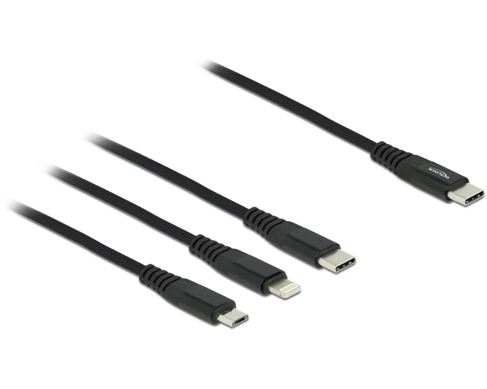 Delock USB-Ladekabel USB-C - Lightning/USB-C/Micro-USB B 1 m