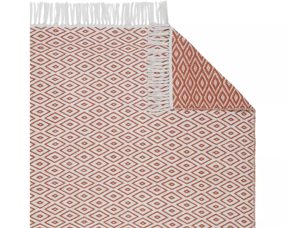 Urbanara Teppich Barota 140 x 200 cm, Terracotta/Weiss