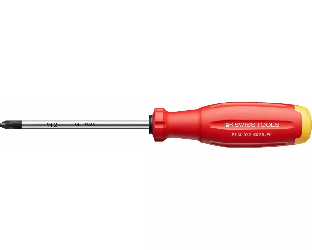 PB Swiss Tools Schraubenzieher SwissGrip Evo PH 2-100 Rot