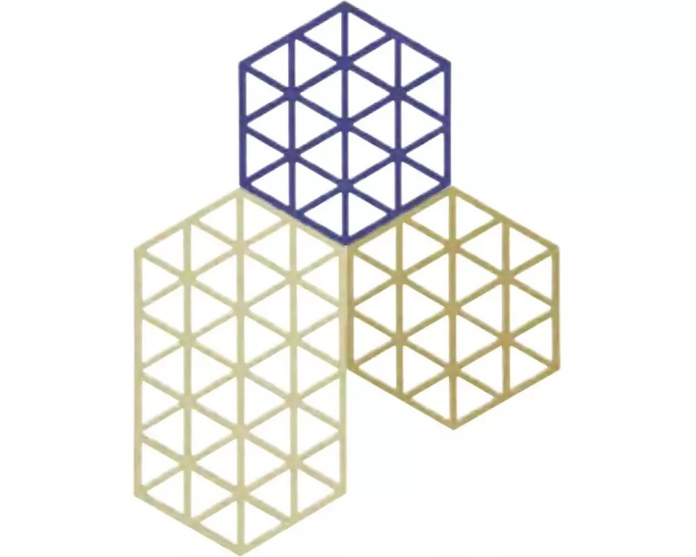 Zone Denmark Topfuntersetzer Triangles, 3er Set Gold/Mehrfarbig