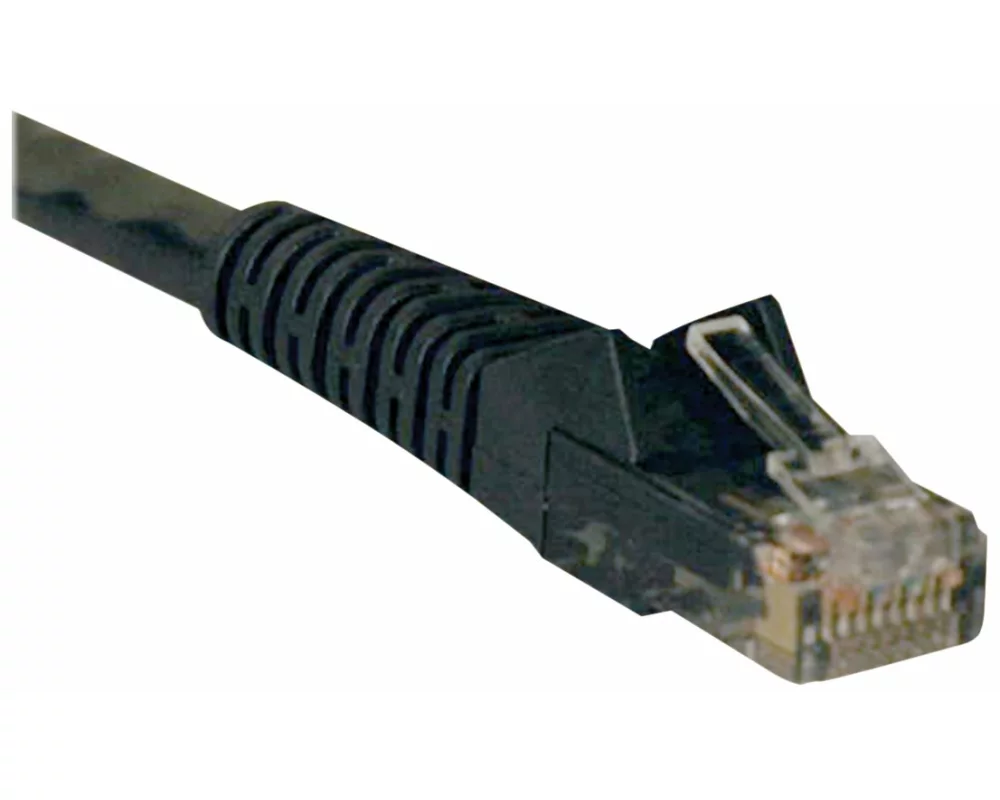 EATON TRIPPLITE Cat6, Gigabit, Snagless, Molded, UTP Ethernet Cable, RJ45, M/M, Black, 2ft. 0.61m