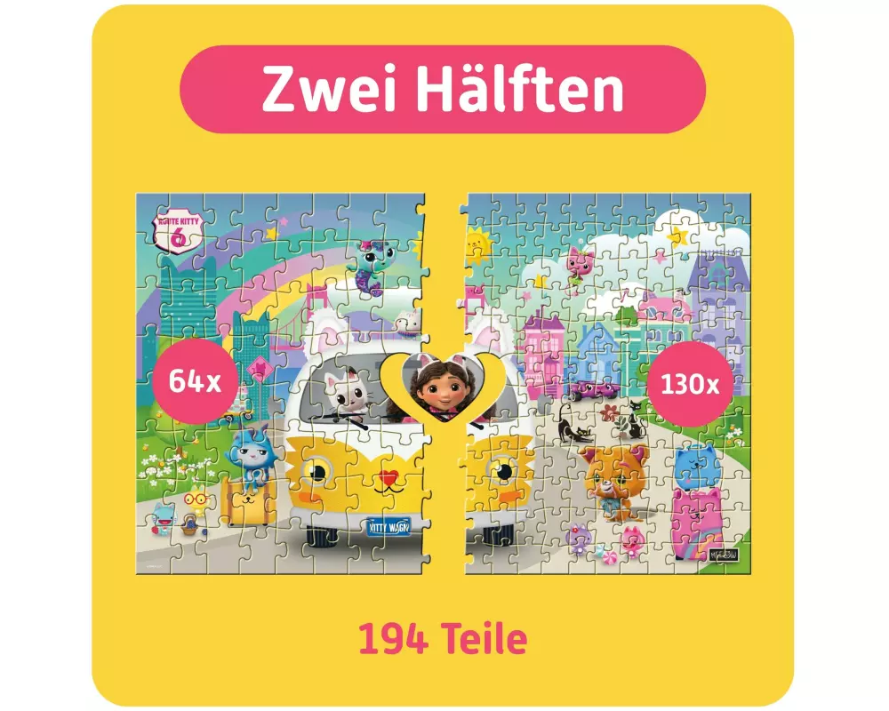 Teampuzzle Puzzle Gabby's Dollhouse: Der Film Karton, 196 Teile