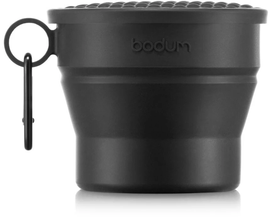 Bodum Faltbarer Becher mit Deckel und Karabinerhaken Bistro 0.3 l