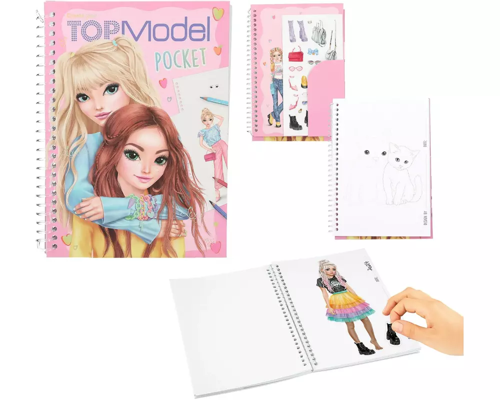 Depesche Malbuch Pocket Top Model 120 Seiten, 1 Bogen Sticker