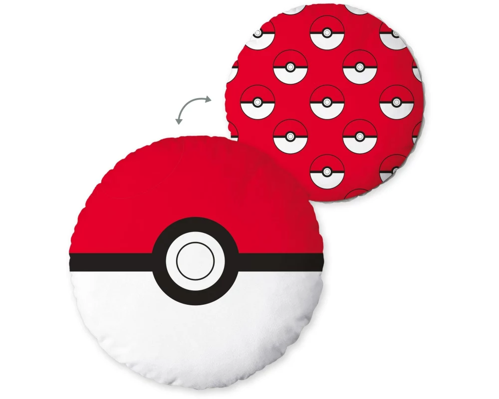 Herding Kissen Pokémon Pokeball 30 x 30 cm, Rot/Weiss