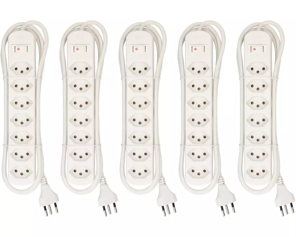 Max Hauri Steckdosenleiste Basic-Line 7x T13 5er Set