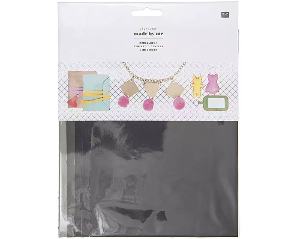 Rico Design Leder Set Kunstleder, Schwarz