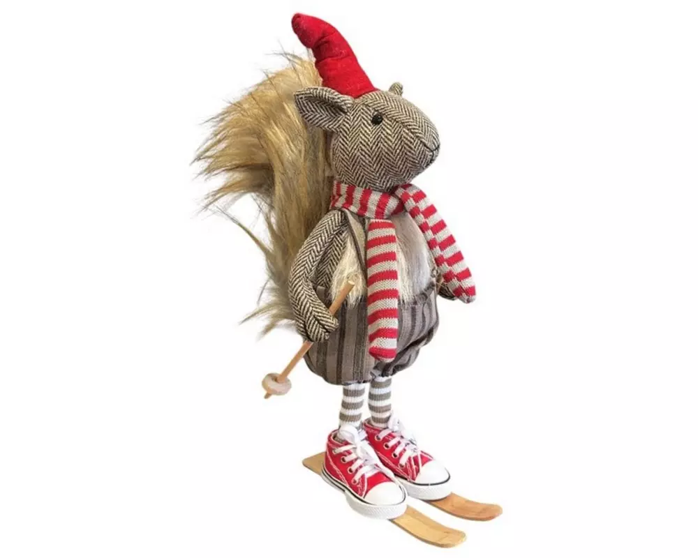 Dameco Eichhörnchen auf Ski Braun/Rot