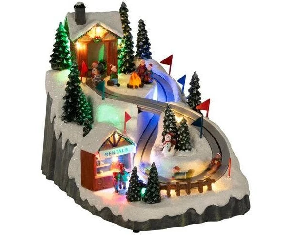 Konstsmide LED-Szenerie Rodelbahn mit Animation und Weihnachtsmusik