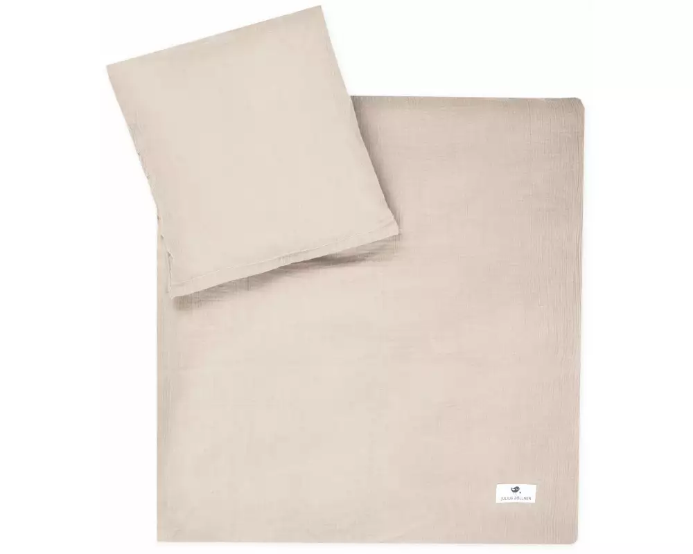 Julius Zöllner Kinderbettwäsche Musselin Sand 100 x 135 cm + 40 x 60 cm