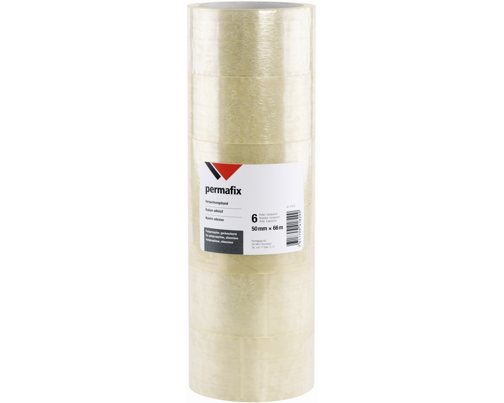 PERMAFIX Verpackungsband 41829 Transparent 50mmx66m 6Rollen