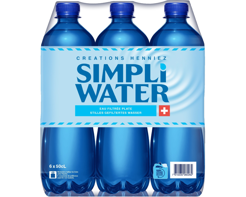 SIMPLI WATER gefiltert, ohne Kohlensäure 12983716 50 cl, 6 Stk.