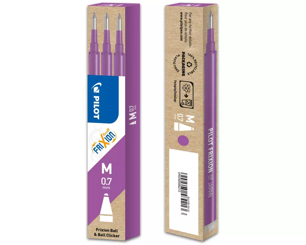 Pilot Patrone FriXion Refill 3 Stück 0.7 mm, Lila
