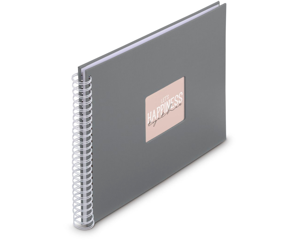 HAMA Spiralalbum Fine Art 36x32cm 9838 steingrau 25 Blatt, weiss