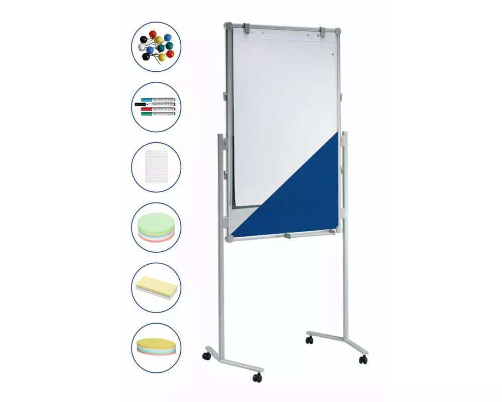 Maul Moderationswand MAULpro 75 cm x 120 cm, Weiss/Blau