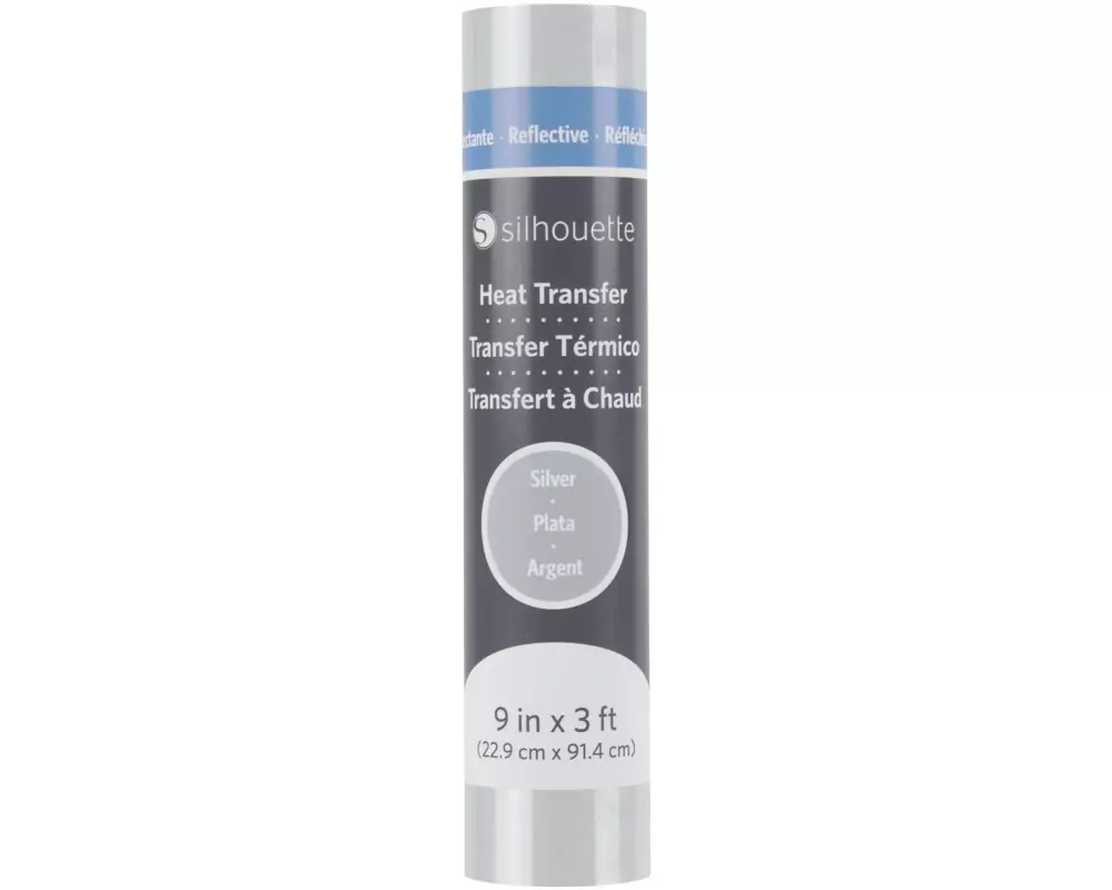 Silhouette Aufbügelfolie 22.9 cm x 91.4 cm Silber, reflektierend
