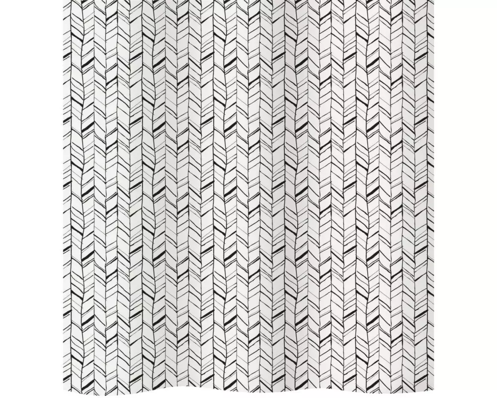 diaqua Duschvorhang Chevron 180 x 180 cm, Schwarz/Weiss