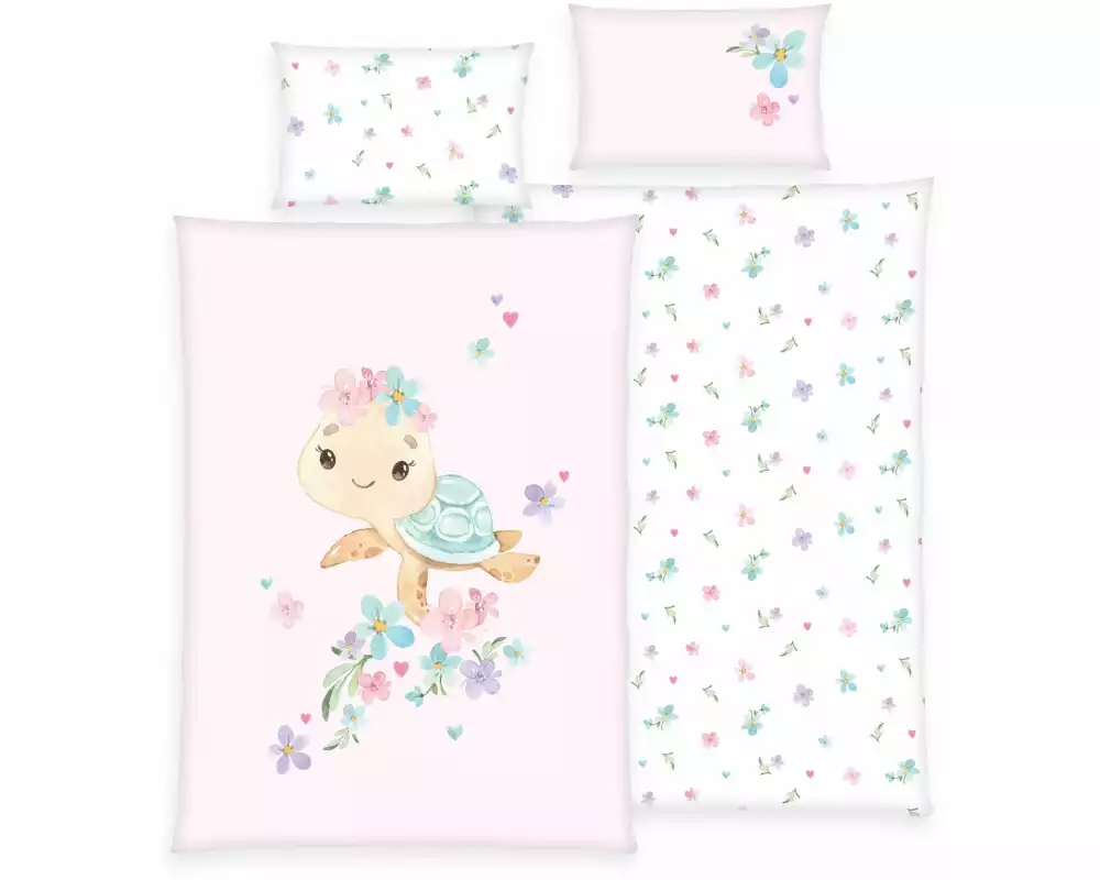Herding Kinderbettwäsche Little Turtle 40 x 60 cm + 100 x 135 cm