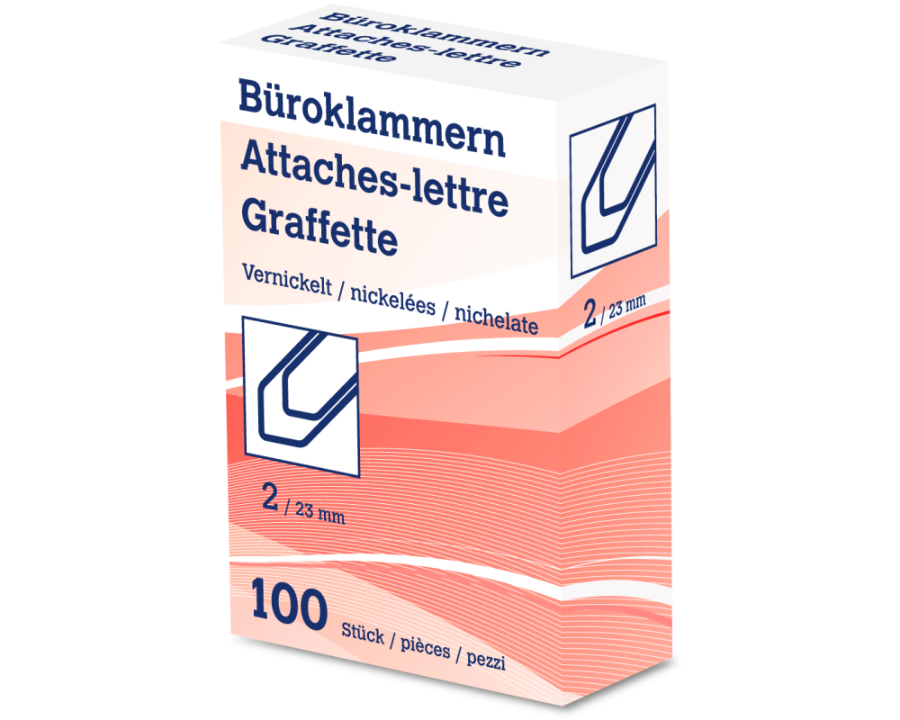 NEUTRAL Büroklammern Nr. 2 6202 23mm vernickelt 100 Stk.