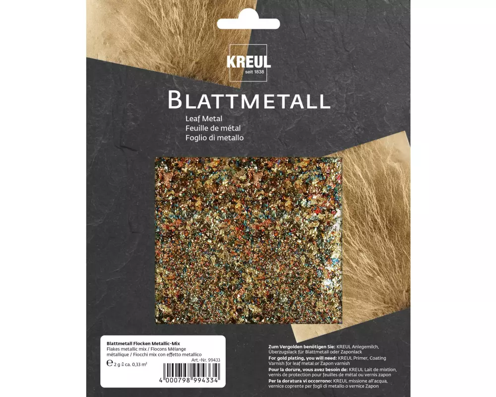 Kreul Farbflocken Blattmetall Metallic, 2 g