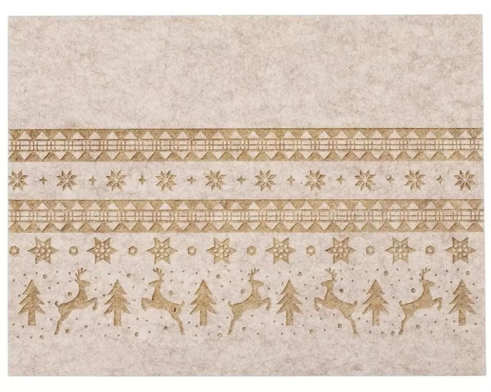 INGES CHRISTMAS DECOR Tischset 43 cm, Beige, 1 Stück