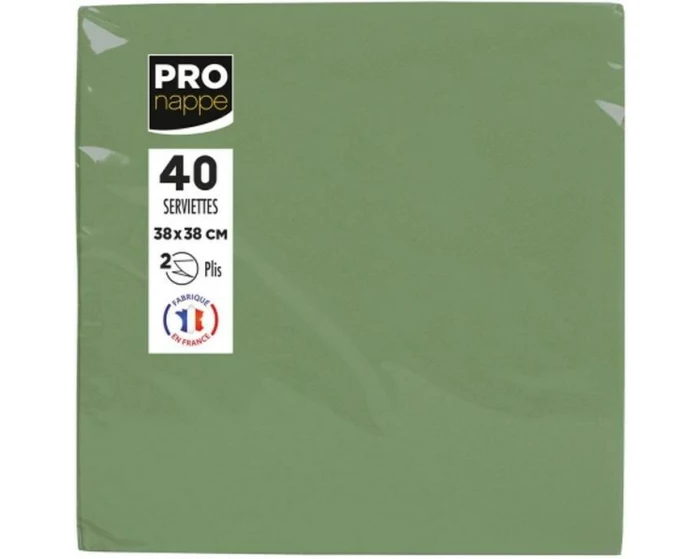 PRO nappe Papierservietten Oliv 38 cm x 38 cm, 40 Stück
