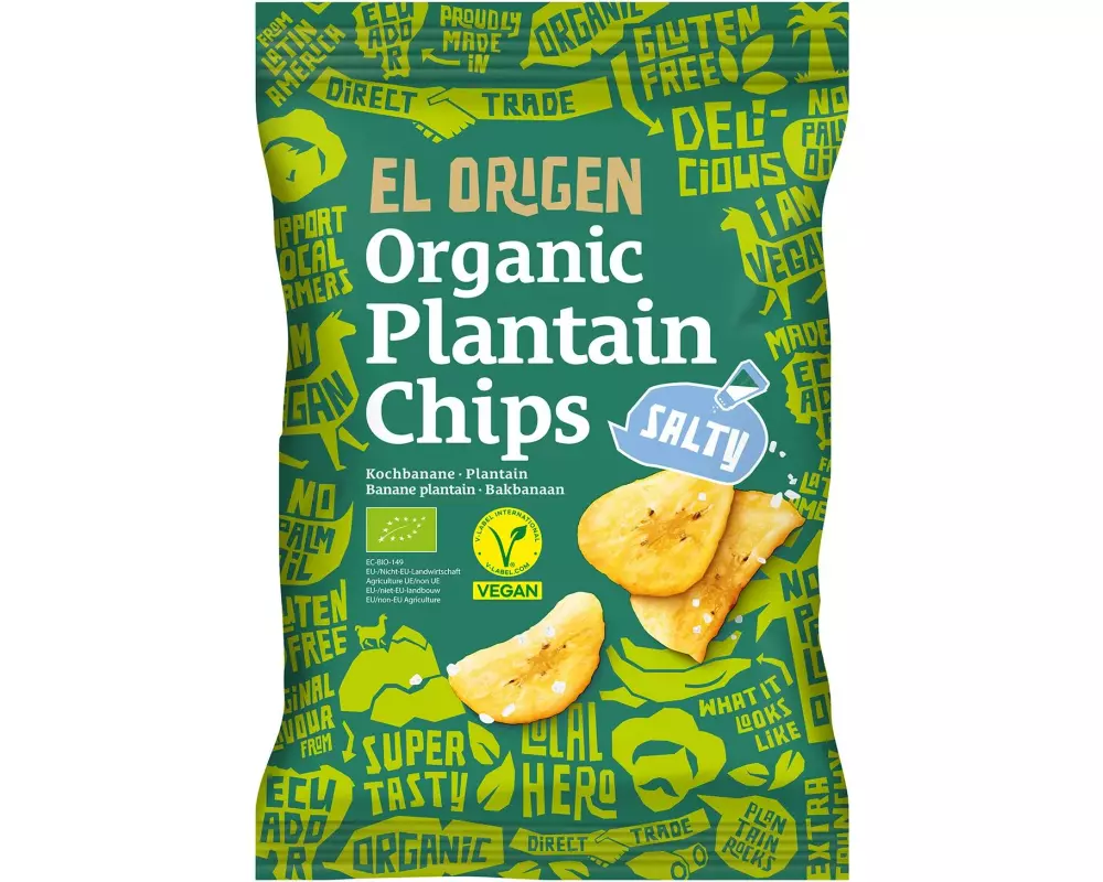 El Origen Kochbananen Chips Meersalz Beutel 80g